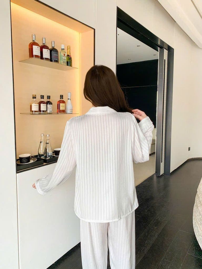 Đồ bộ ngủ nữ pyjama lụa Shury Store Home Wear TD80 tay dài quần dài bộ ngủ lụa pyjama from xuông mát