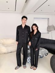 Đồ ngủ pyjama lụa nam nữ Shury Store Home Wear DD17 size 45-95kg tay dài quần dài  bộ đôi couple lụa