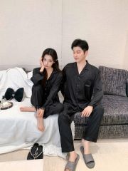 Đồ ngủ pyjama lụa nam nữ Shury Store Home Wear DD17 size 45-95kg tay dài quần dài  bộ đôi couple lụa