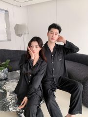 Đồ ngủ pyjama lụa nam nữ Shury Store Home Wear DD17 size 45-95kg tay dài quần dài  bộ đôi couple lụa