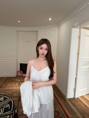 Đồ bộ ngủ nữ pyjama lụa Shury Store Home Wear TD78 set 3 món tay dài quần dài áo 2 dây có lót ngực