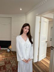 Đồ bộ ngủ nữ pyjama lụa Shury Store Home Wear TD78 set 3 món tay dài quần dài áo 2 dây có lót ngực