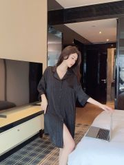 Váy ngủ sơmi lụa nữ Shury Store Home Wear SM29 freesize 45-75kg mặc suông rộng mềm mại thoáng mát