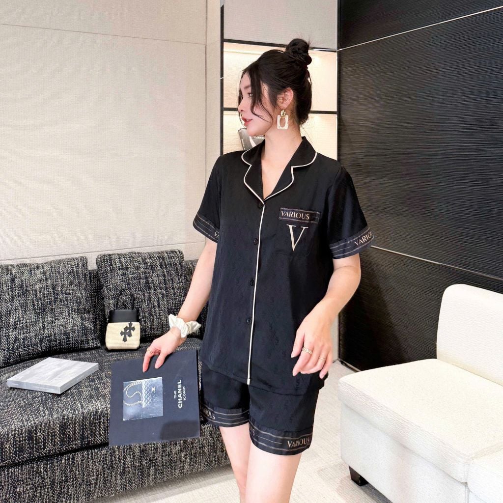 Đồ ngủ pyjama nam hoặc nữ Shury Store Home Wear CTN02 size 45-95kg bộ đôi couple tay ngắn quần ngắn