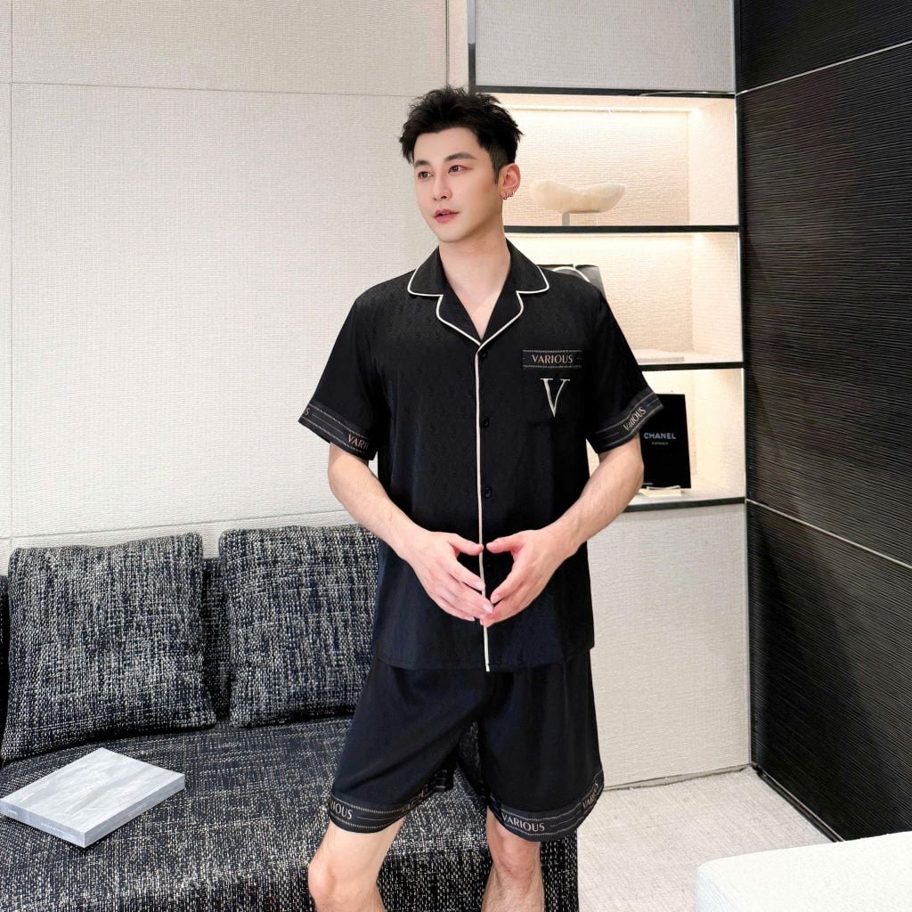 Đồ ngủ pyjama nam hoặc nữ Shury Store Home Wear CTN02 size 45-95kg bộ đôi couple tay ngắn quần ngắn
