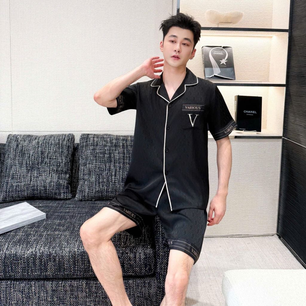 Đồ ngủ pyjama nam hoặc nữ Shury Store Home Wear CTN02 size 45-95kg bộ đôi couple tay ngắn quần ngắn