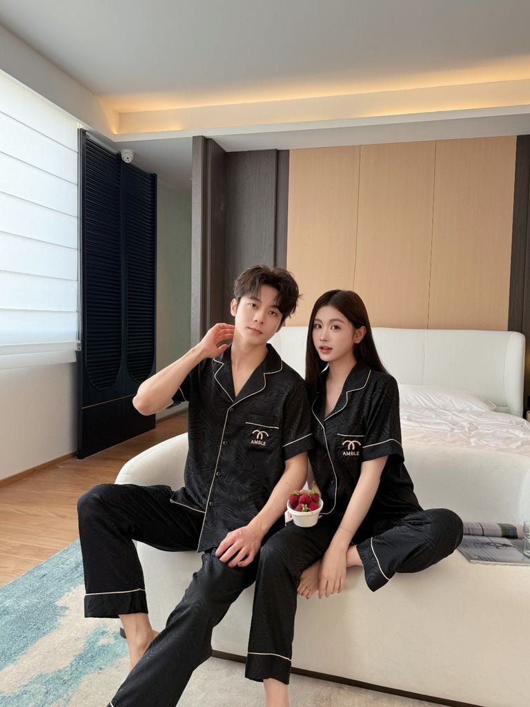 Pijama Đôi Lụa CND13 SHURY STORE HOME WEAR Bộ Đồ Ngủ Couple Nam Hoặc Nữ Tay Ngắn Quần Dài Lụa Mềm