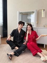 Pijama Đôi Lụa CND13 SHURY STORE HOME WEAR Bộ Đồ Ngủ Couple Nam Hoặc Nữ Tay Ngắn Quần Dài Lụa Mềm