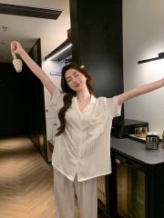 Đồ bộ ngủ nữ pyjama lụa Shury Store Home Wear TN20 tay ngắn quần dài bộ pyjama lụa mặc nhà mềm mát