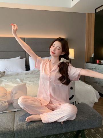 Đồ bộ ngủ nữ pyjama lụa Shury Store Home Wear TN20 tay ngắn quần dài bộ pyjama lụa mặc nhà mềm mát