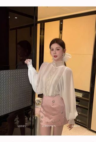 Chân Váy Đính Đá Đen,Hồng