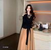 Set Áo Đen + Chân Váy Kem