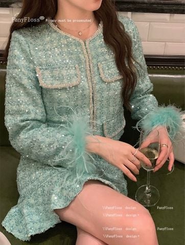 Set Bố Xanh Ngọc Tay Lông