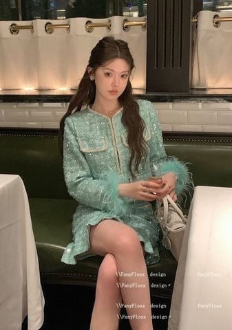 Set Bố Xanh Ngọc Tay Lông