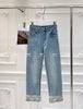 Quần Jeans Viền Chân Kim Sa vàng