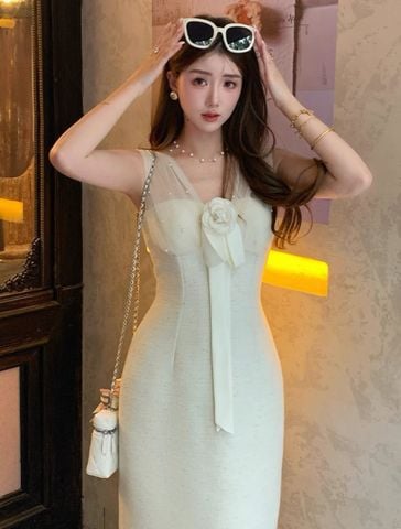 Set Đầm Khoác Kem