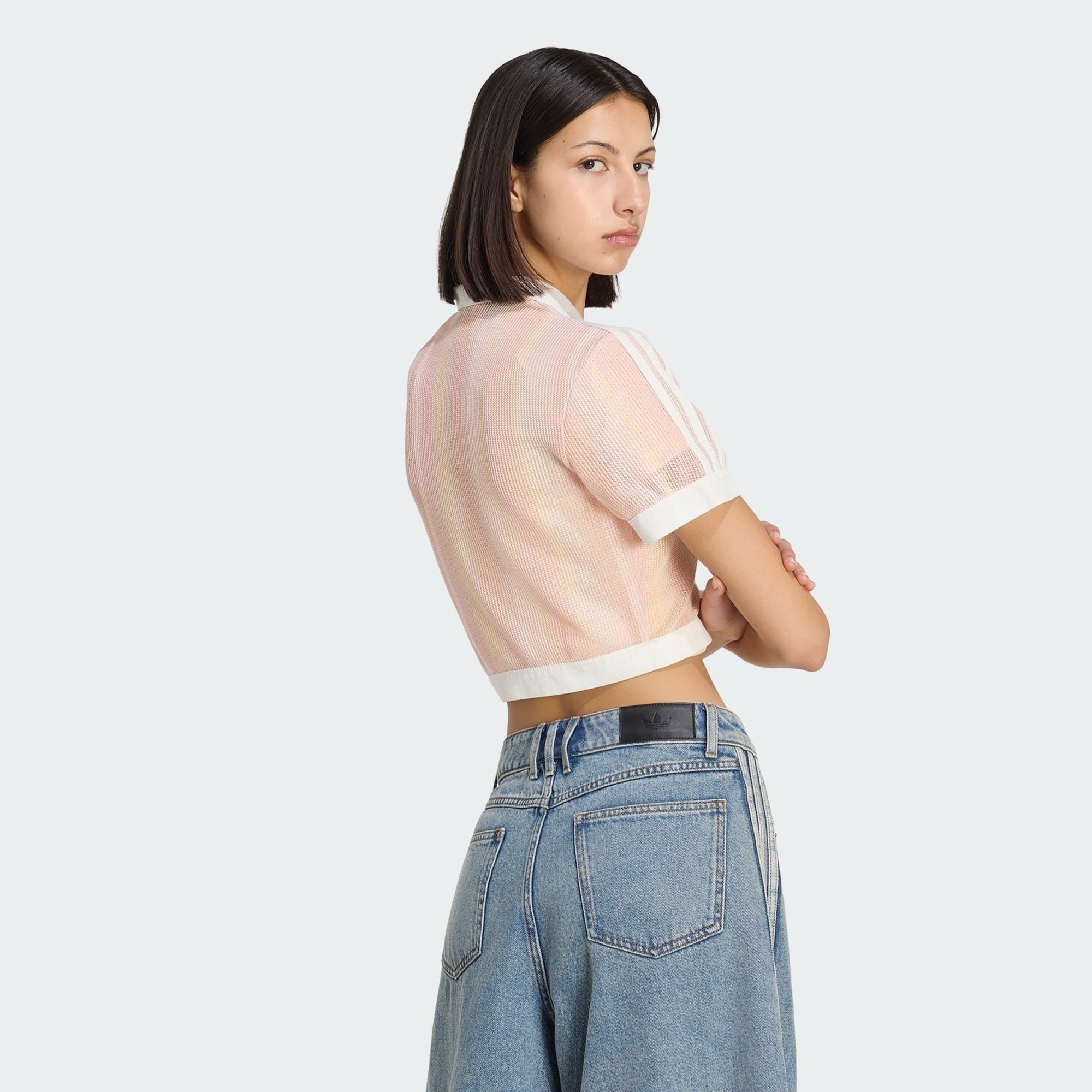  Áo Polo adidas Originals Summer Glow Striped Cropped Nữ - KY8140 
