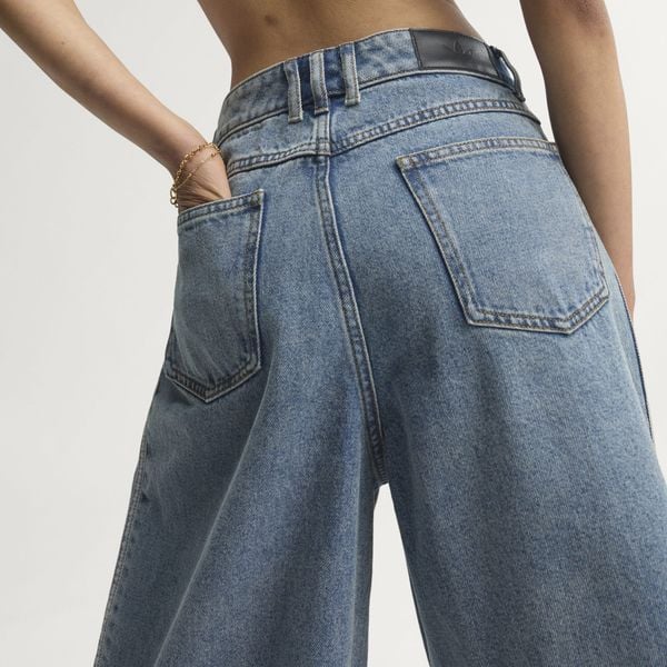 Quần short Denim cạp vừa adidas Nữ - KQ6478 