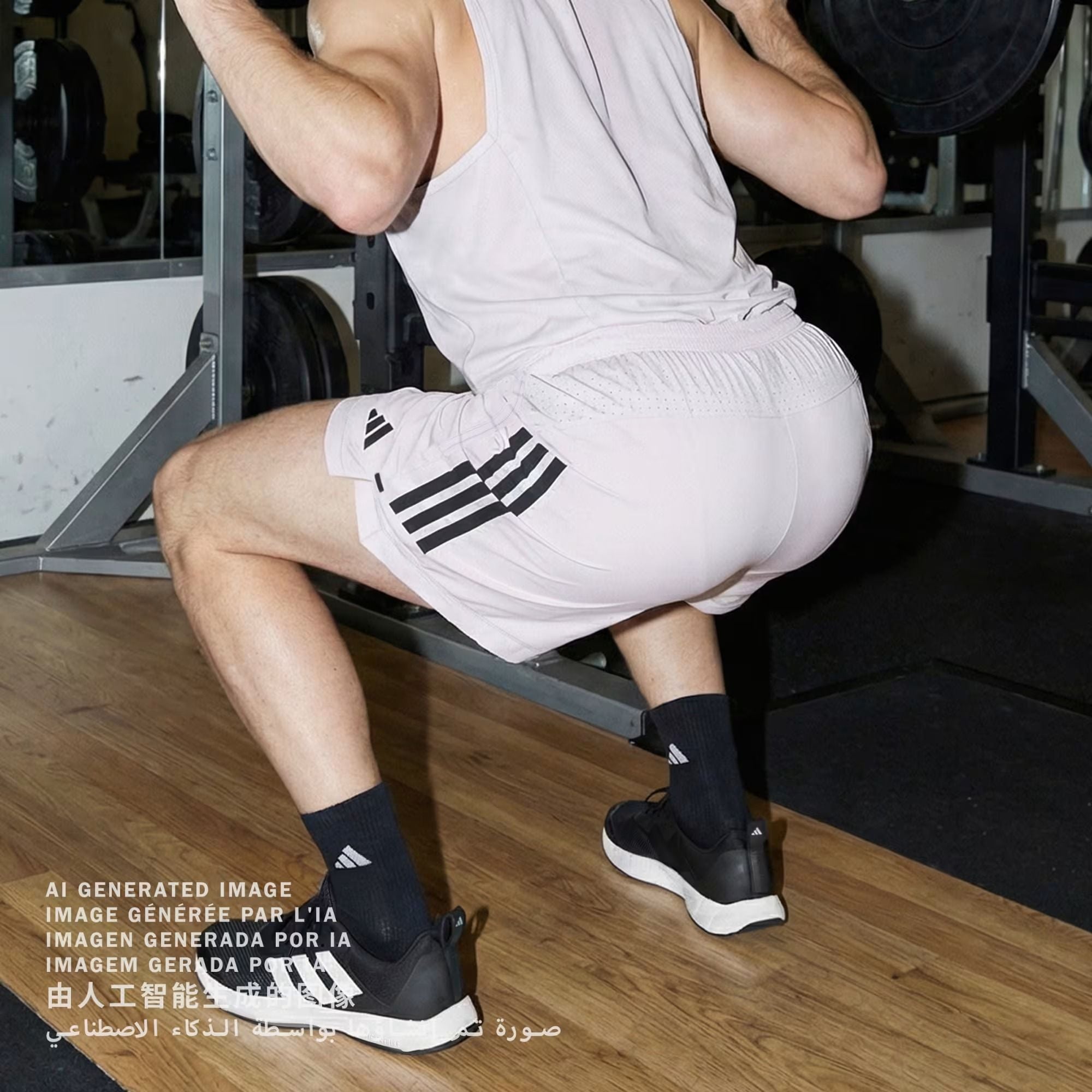  Quần short tập luyện adidas D4T PrimeLift 3 sọc Nam - KD0359 