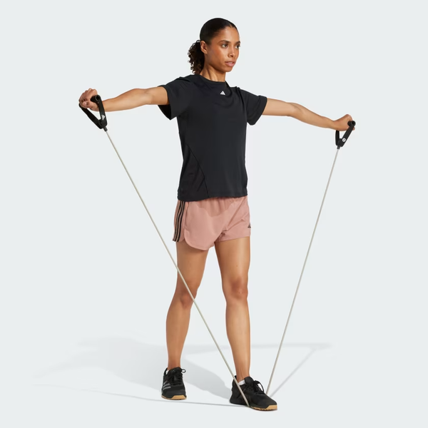  Quần short tập luyện adidas Pacer 3 sọc cạp cao Nữ - JD2288 