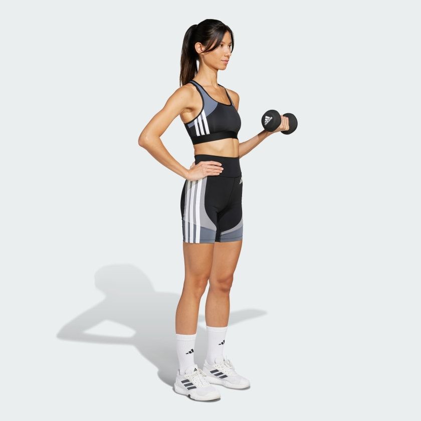  Áo bra tập luyện adidas Medium Support Powerimpact 3 sọc Nữ - JH1458 