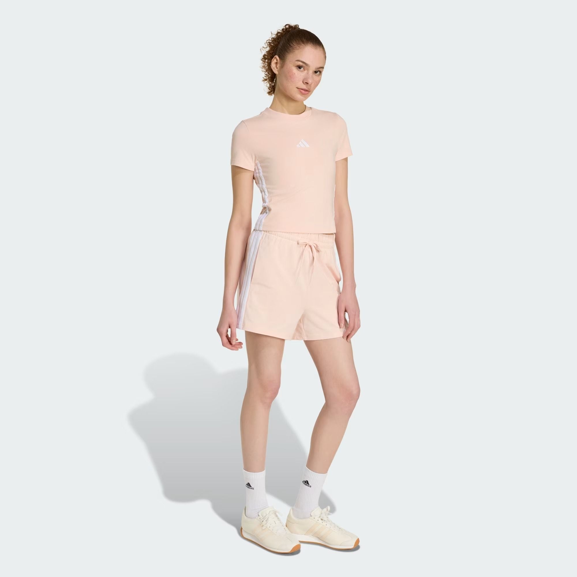  Áo Baby Tee adidas Essentials 3 sọc Nữ - KD2343 