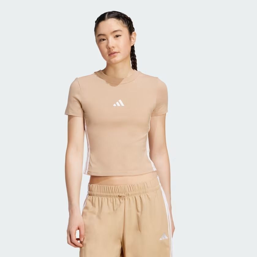  Áo Baby Tee adidas Essentials 3 sọc Nữ - JX7588 