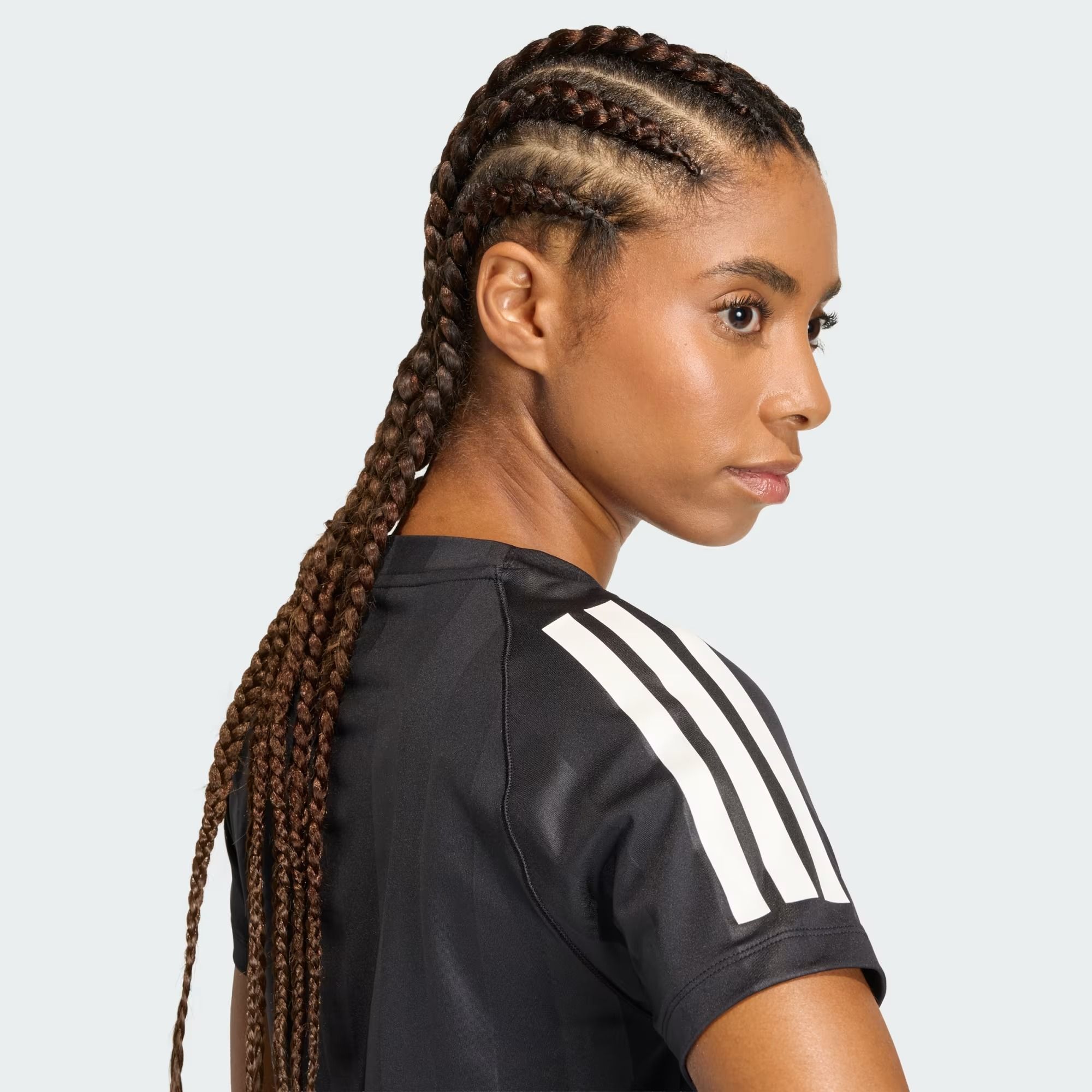  Áo T-shirt tập luyện adidas Hyperglam 3 sọc Nữ - KC7695 
