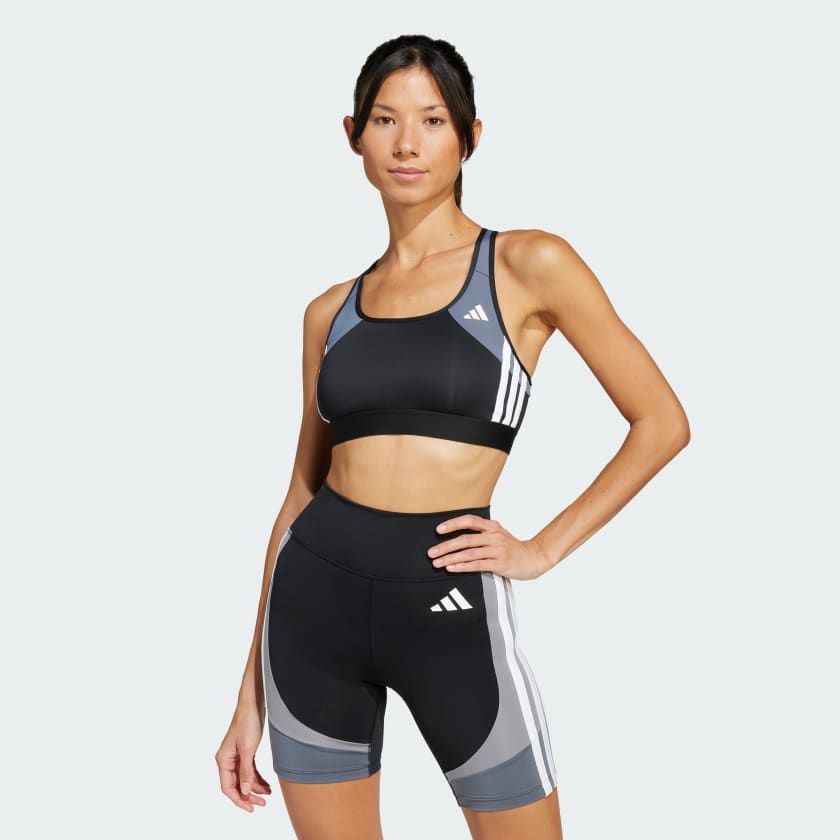  Áo bra tập luyện adidas Medium Support Powerimpact 3 sọc Nữ - JH1458 