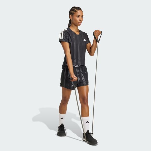  Áo T-shirt tập luyện adidas Hyperglam 3 sọc Nữ - KC7695 