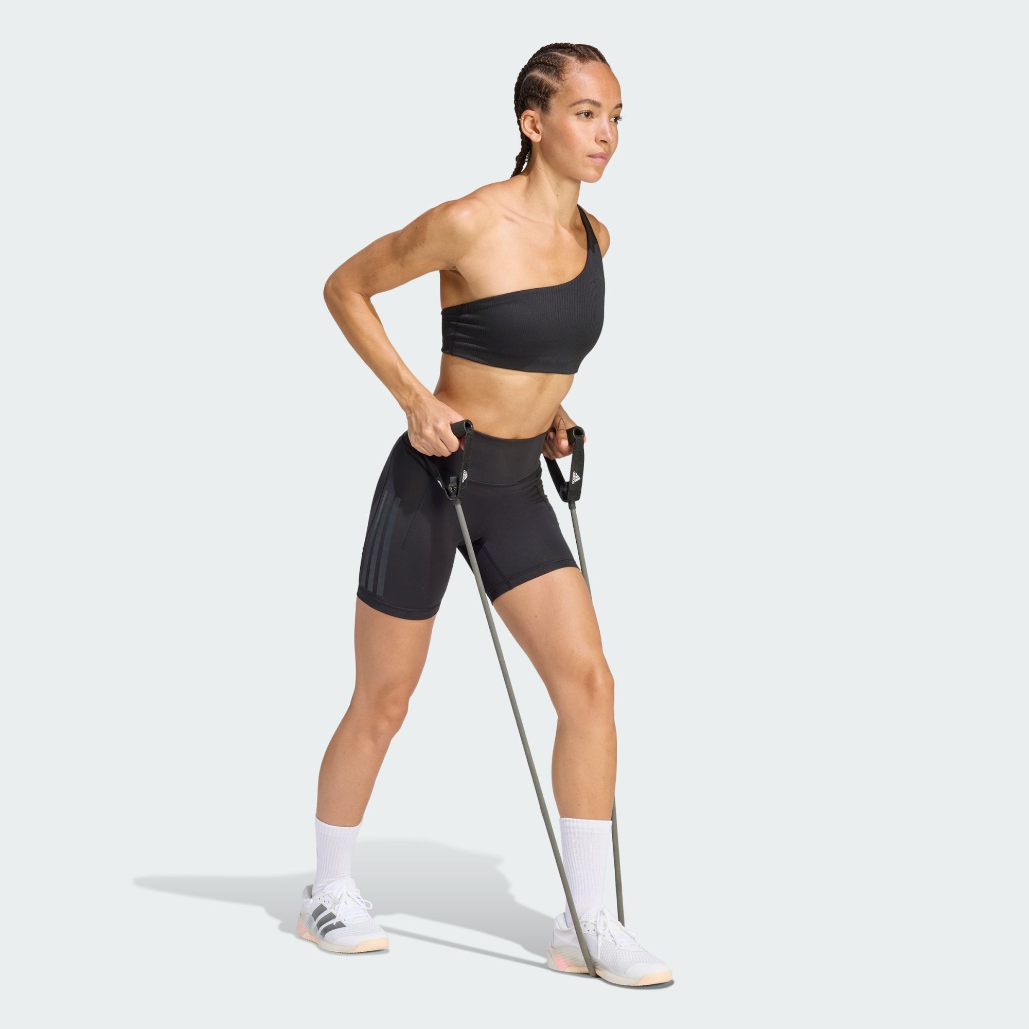  Quần short legging tập luyện adidas Optime 3 sọc Nữ - JZ1100 