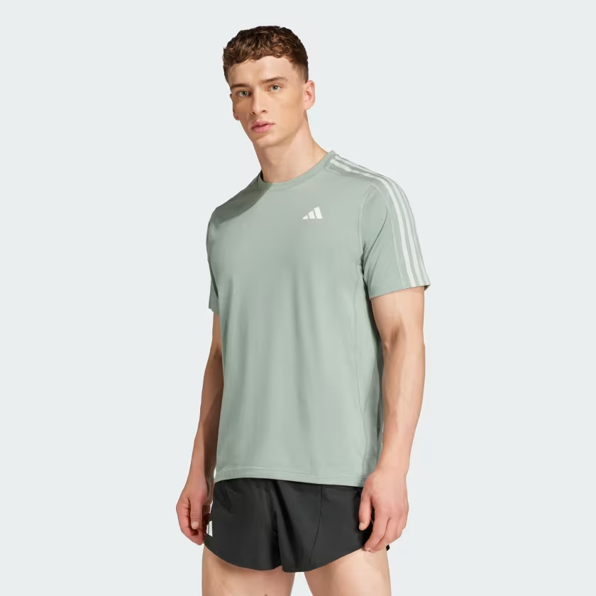  Áo T-shirt chạy bộ adidas Own the Run 3 sọc Nam - JD2314 