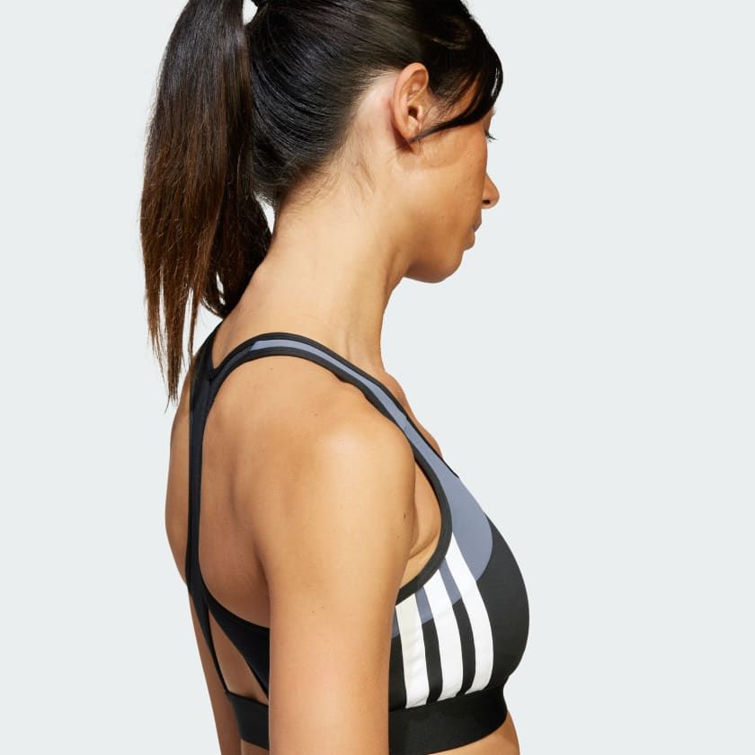  Áo bra tập luyện adidas Medium Support Powerimpact 3 sọc Nữ - JH1458 