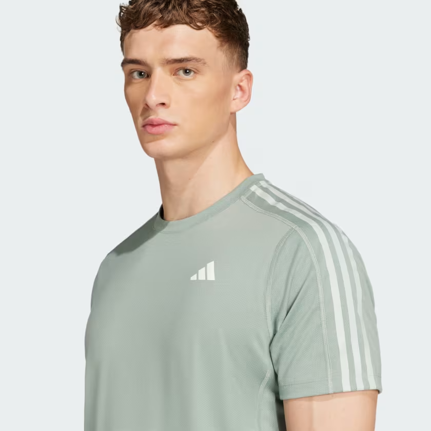  Áo T-shirt chạy bộ adidas Own the Run 3 sọc Nam - JD2314 