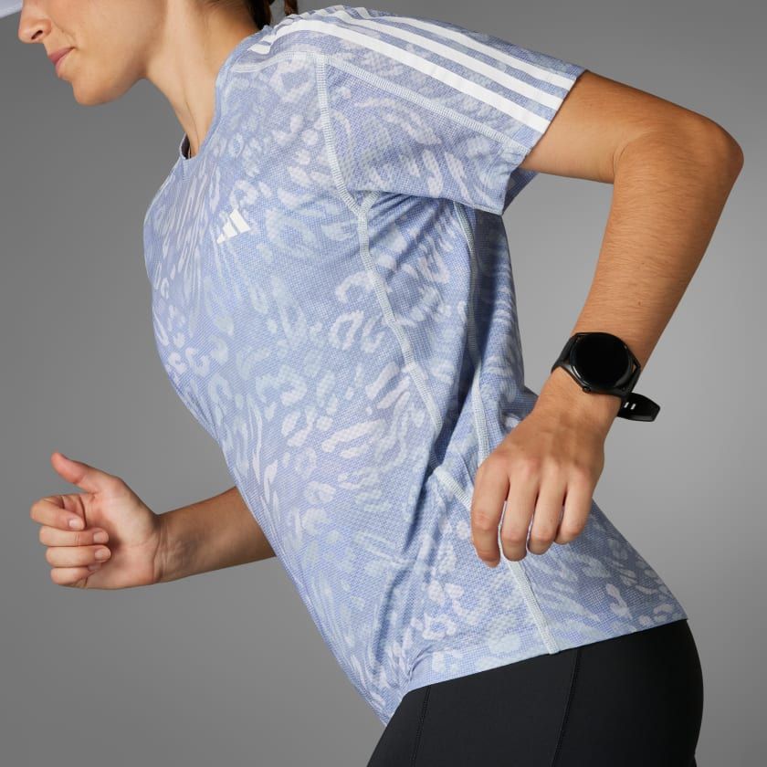  Áo T-shirt adidas CLIMACOOL Own the Run 3 sọc Nữ - JD7758 