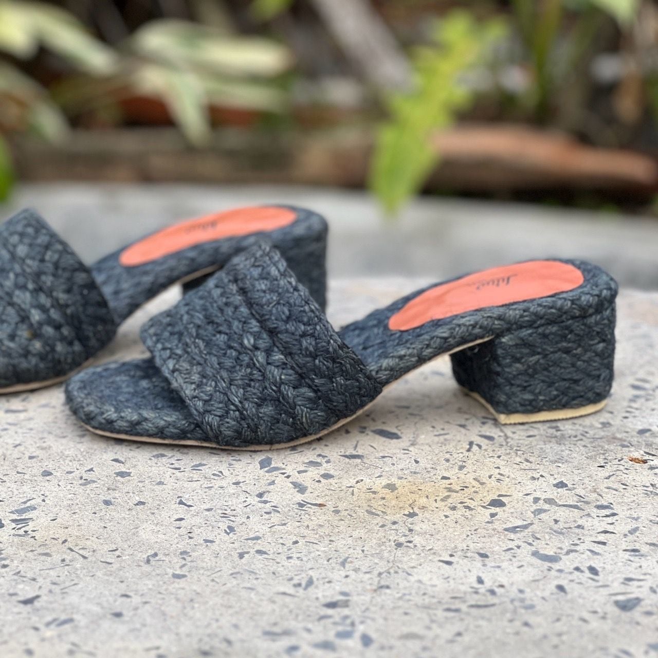 TẤM GÓT VUÔNG - Guốc Thuần Cói Quai Ngang 6cm