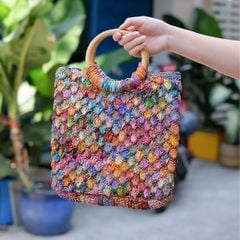 Túi Tote Cói Sợi Cọ Raffia Nhiều Màu- HÒA SẮC