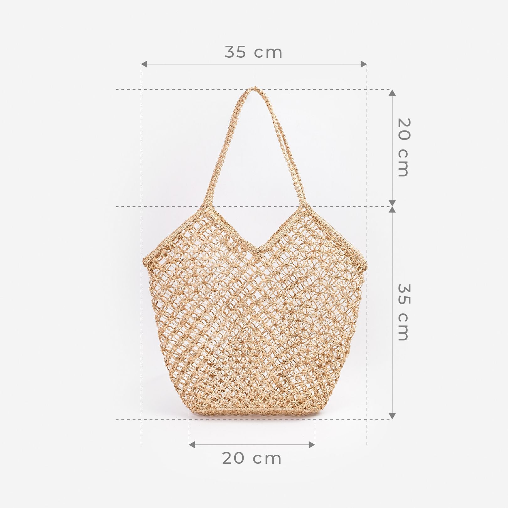 Túi Tote Cói Abaca Đan Lưới  - ĐỒNG TIỀN