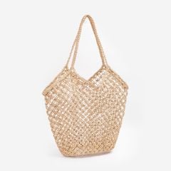 Túi Tote Cói Abaca Đan Lưới  - ĐỒNG TIỀN