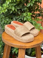 QUỲNH NHI - Dép Thuần Cói Quai Ngang Đế Bằng 5cm