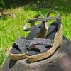 MAMUHAY - Sandal Đế Xuồng Cói Quai Chéo Vải Yakan Cao Cấp 10cm