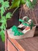 THANH ĐIỀN - Sandal Cói Đế Xuồng Quai Đan Họa Tiết Phối Vải Hemp 9cm