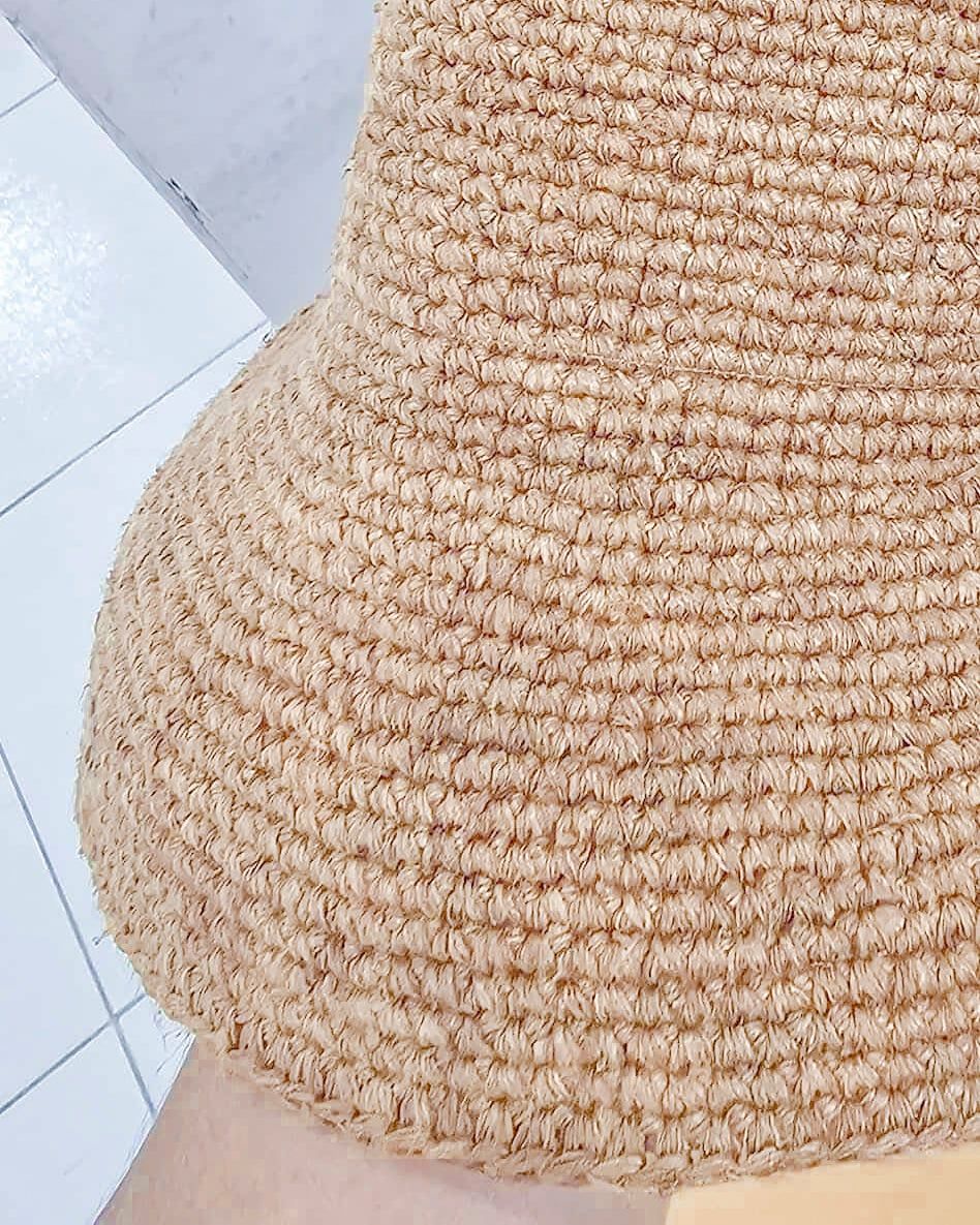Nón Móc Thủ Công Sợi Hemp Tự Nhiên Vành 8cm - HEMP CAM LÂM 8