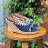 LILO - Dép Cói Quai Ngang Viền Đột Chỉ Đế Xuồng 8cm
