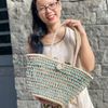ĐỒNG TIỀN NGŨ SẮC - Túi Tote Cói Abaca Móc Macrame Cỡ Lớn