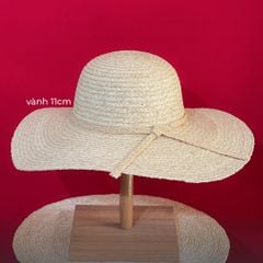 Nón Cói Raffia Chóp Tròn Vành 11cm - NƠ CÓI