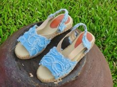 BÔNG MÂY - Sandal Cói Quai Thun Chéo Đế Bằng 4cm