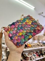 Bóp Ví Cói Sợi Cọ Raffia Nhiều Màu- HÒA SẮC