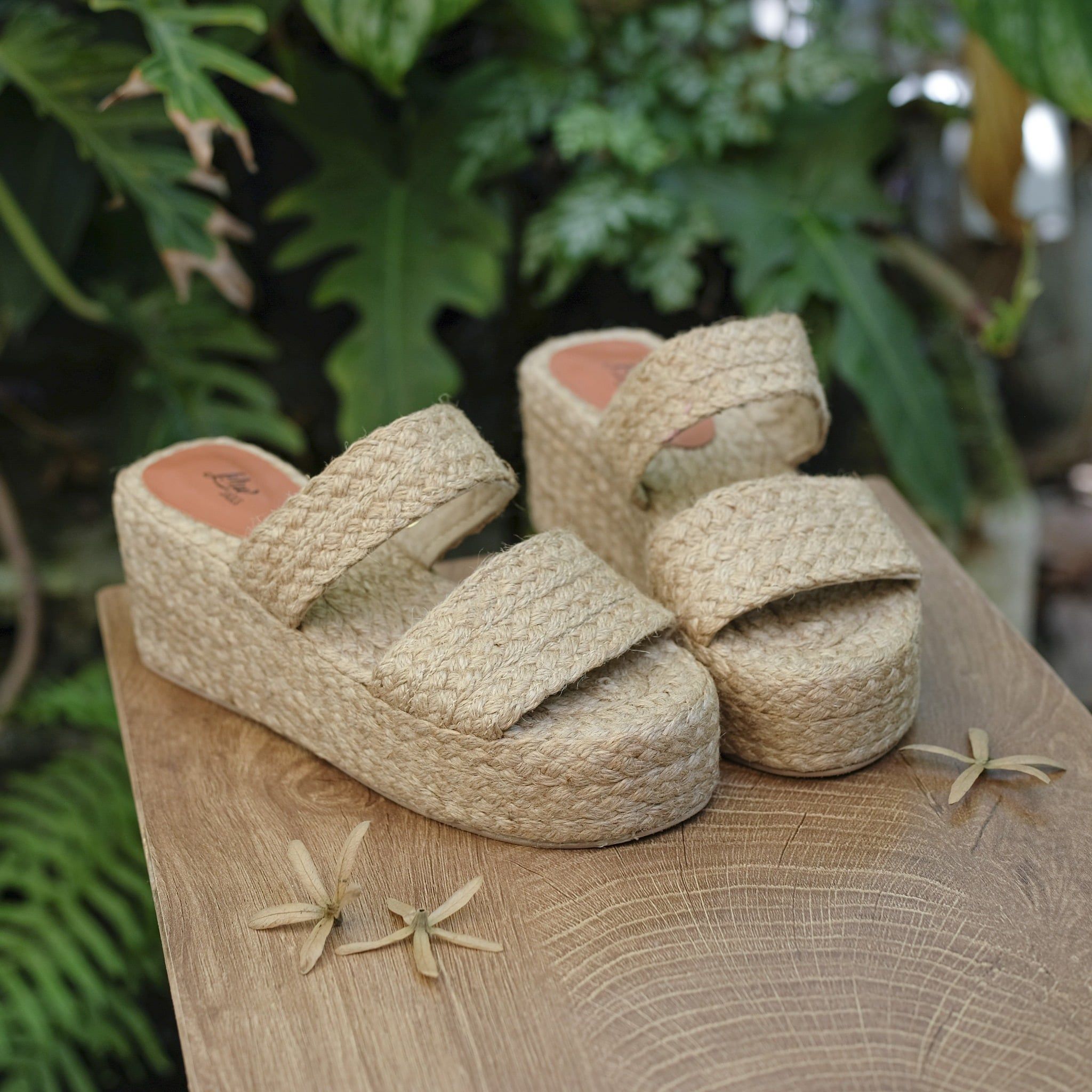 BÁNH MÌ - Dép Thuần Cói Hai Quai Ngang Đế Bánh Mì 8cm