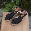 THANH NGUYÊN - Sandal Cói Đế Xuồng Quai Đan Họa Tiết 8cm